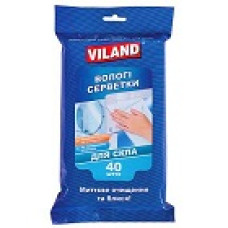 VI31135  Серветки вологі для прибир. скляних поверх., ТМ VILAND, 40шт.