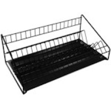 Сушарка для посуду 1-ярусна 46x24x18 см метал Чорний PL-5011-black
